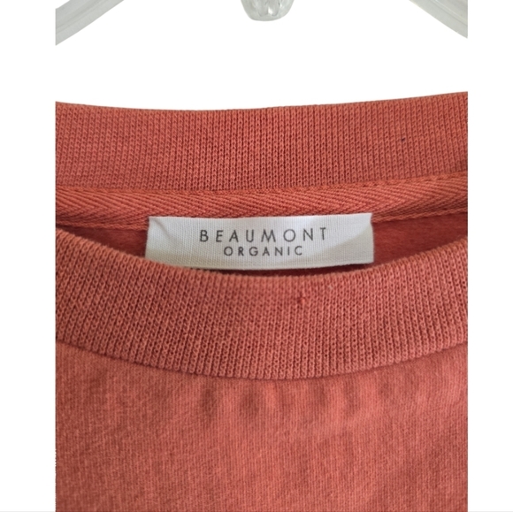 Beaumont Organic Cotton Side Slit Sweatshirt in Rust Large Oversized Fit - Picture 3 of 6